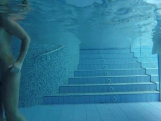 Nudist pool underwater footage