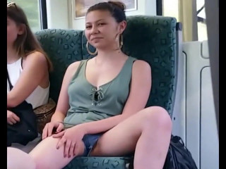 Teen in bus pussy lips upshorts