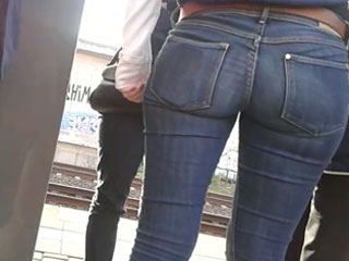 Sexy ass in tight jeans pants
