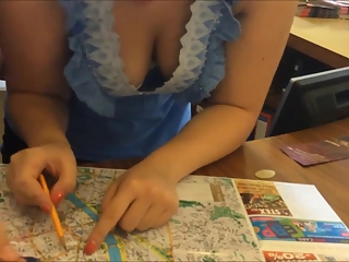 Tourism worker big boobs cleavage