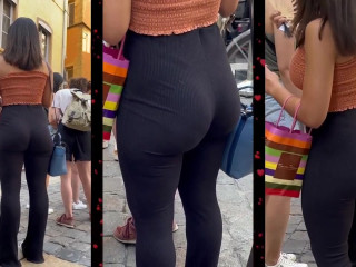 Latina nice butt black leggins
