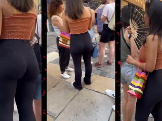 Latina nice butt black leggins