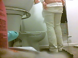 Kirsten on the toilet