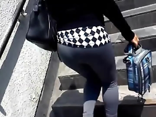 Chubby woman wearing tight clothes