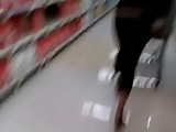 Thong and jeans at supermarket