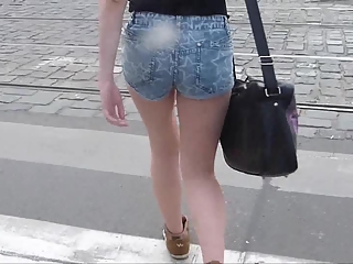 Girl in sexy shorts and sexy ass