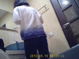 Hairy asian teen in bathroom